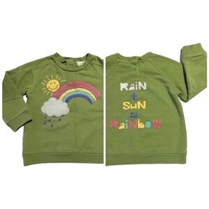 Peek double sided Rain+Sun=Rainbow sweatshirt 18-24m